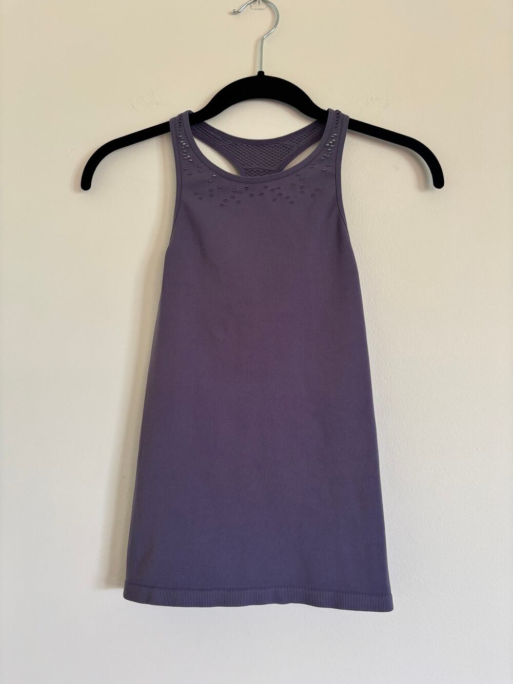 FP Movement Free People Tank Top XS/S Purple Laser Cut Floral Racerback